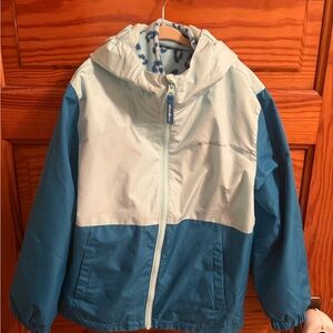 Eddie Bauer Kids Teal and White Raincoat